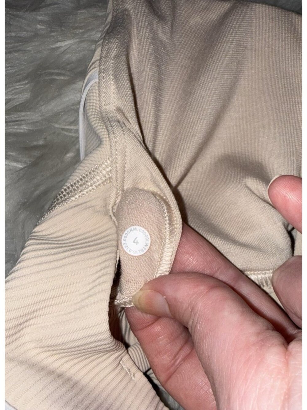 Lululemon Energy Longline Ribbed Sports Bra Strappy Back WF Womens 4 Light Beige - Picture 6 of 6